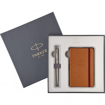 Подарочный набор PARKER: Шариковая ручка PARKER SONNET STAINLESS STEEL М + блокнот Подарочный набор PARKER: Шариковая ручка PARKER SONNET STAINLESS STEEL М + блокнот